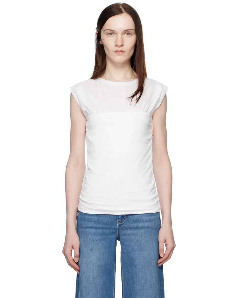 Rag & Bone White Mica Banded top White