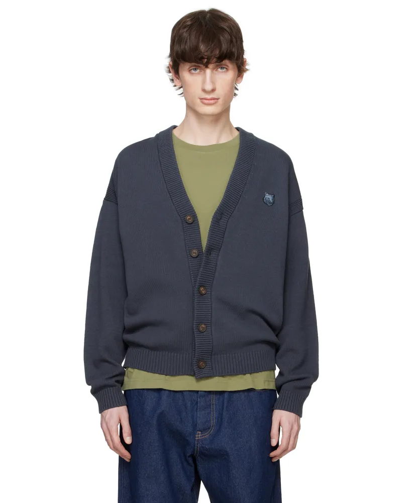 Kitsuné Gray Bold Fox Head Patch Comfort Cardigan 0076