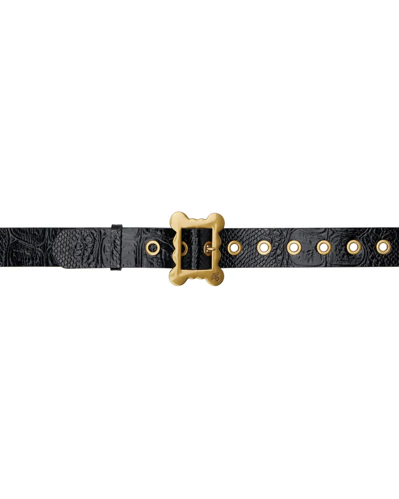 Vivienne Westwood Black Slim Frame Buckle Belt Aw24-n403