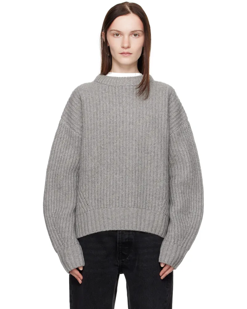 Aya Muse Gray Crewneck Sweater Charcoal