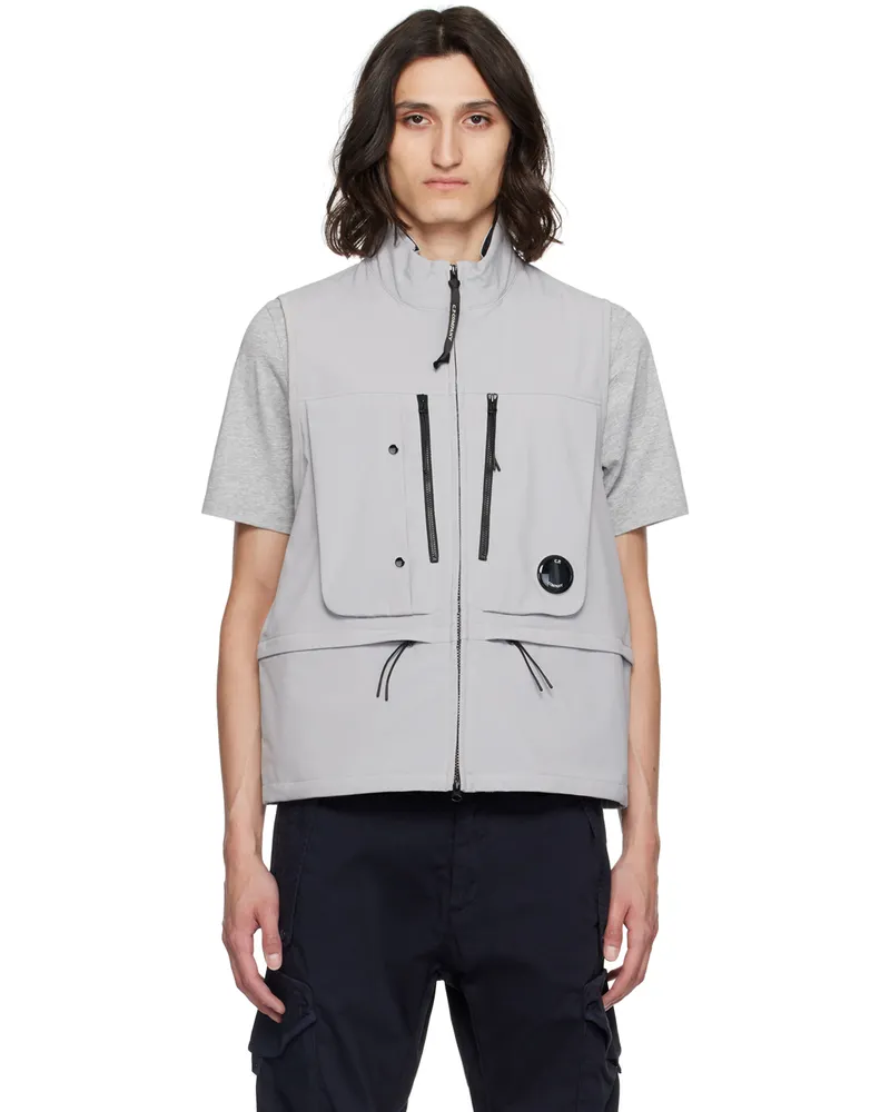 C.P. Company Gray Utility Vest Drizzle