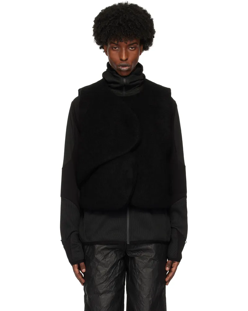 Heliot Emil Black Obelis Mohair Down Vest Black