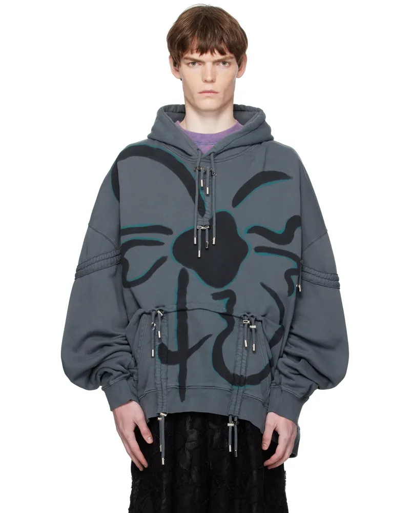 Collina Strada Gray Burst Hoodie Charcoal