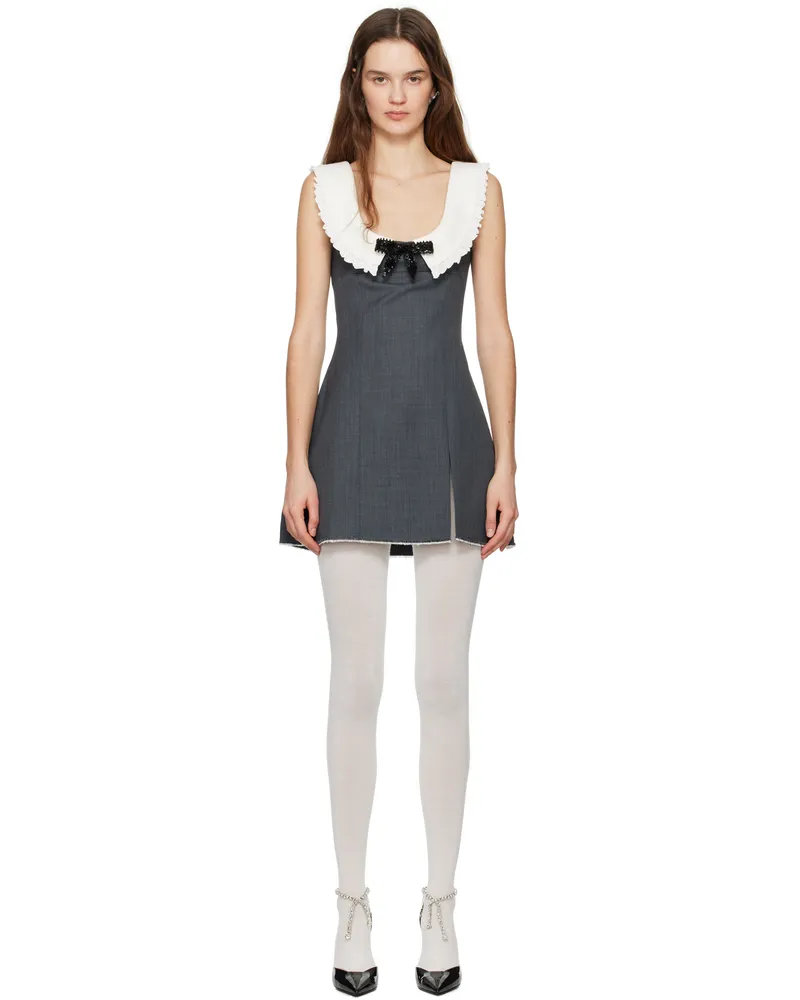 SHUSHU/TONG Gray Round Neck Sleeveless Minidress Gr100
