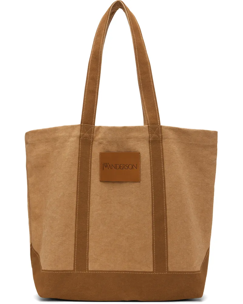 J.W.Anderson Brown Canvas Digital Print Tote 619