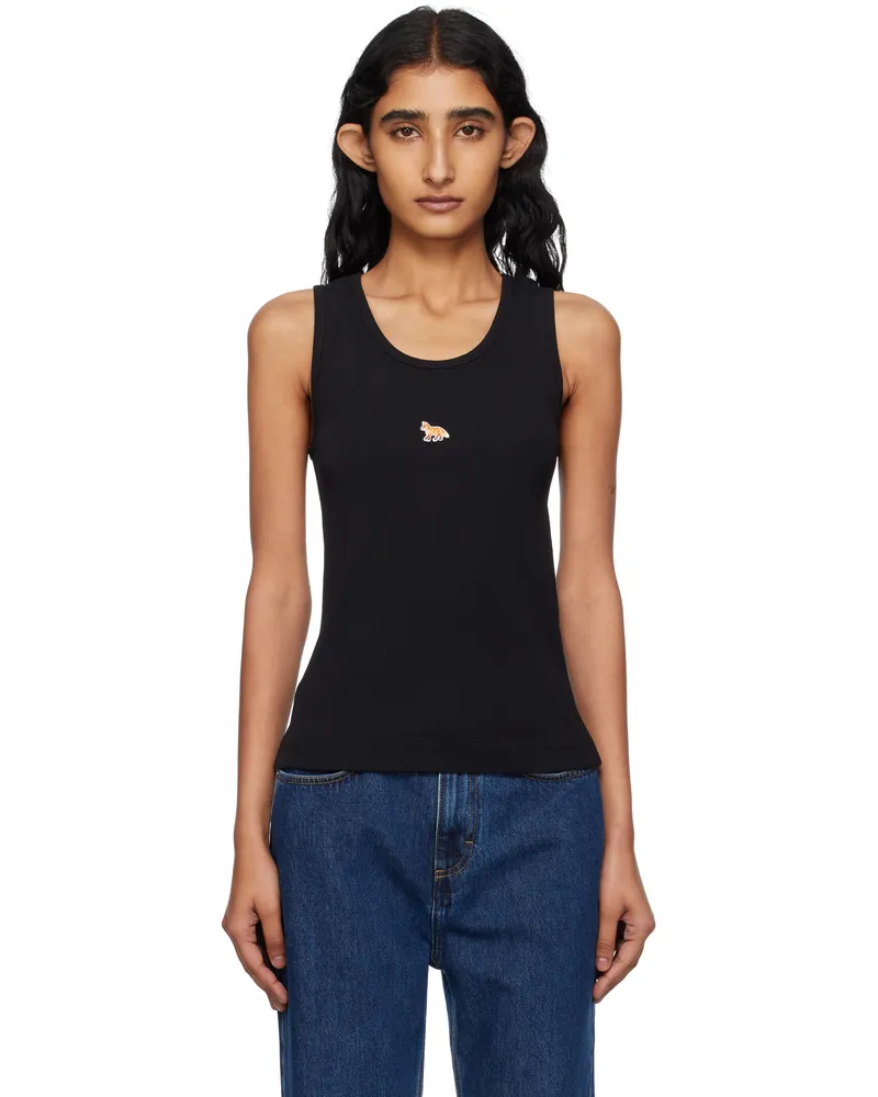 Kitsuné Black 'Baby Fox' Ribbed Tank Top P199
