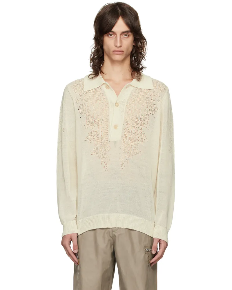 Our Legacy Off-White Big Piquet Polo White