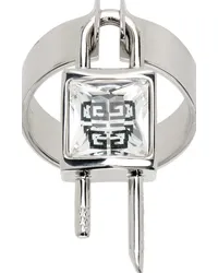 Givenchy Silver Mini Lock Ring 040-silvery