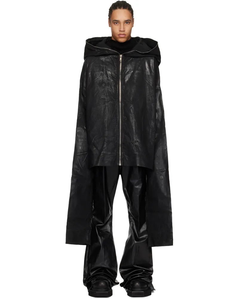 DRKSHDW by Rick Owens Black Hollywood Gimp Kaftan Denim Jacket 09