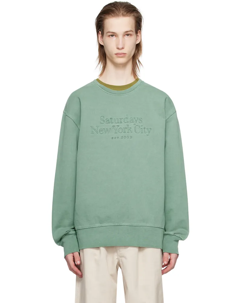 Saturdays NYC Green Bowery Miller Sweatshirt Dark