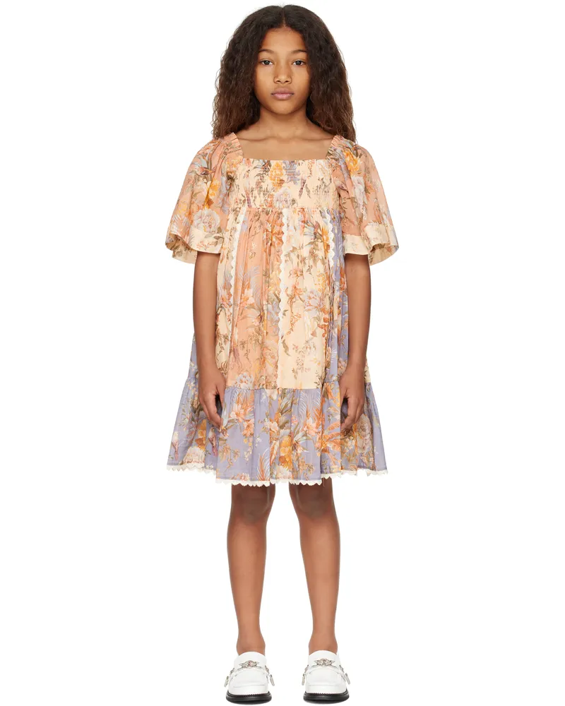 Zimmermann Kids Multicolor Tallow Paneled Frill Dress Spli