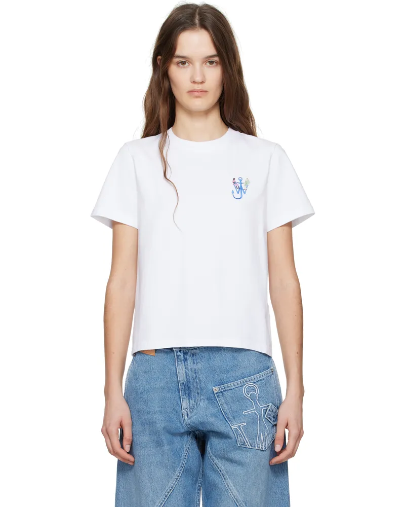 J.W.Anderson White Anchor Embroidery Printed T-shirt 001