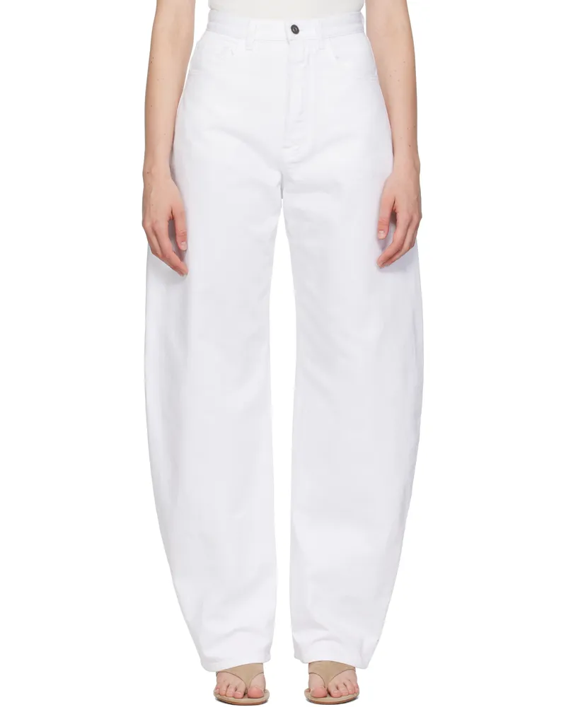 Alaïa White New Round Jeans 000