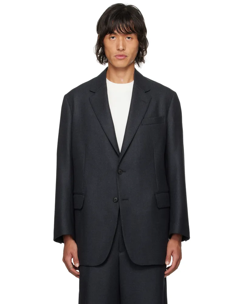 AURALEE Gray Light Melton Blazer Top