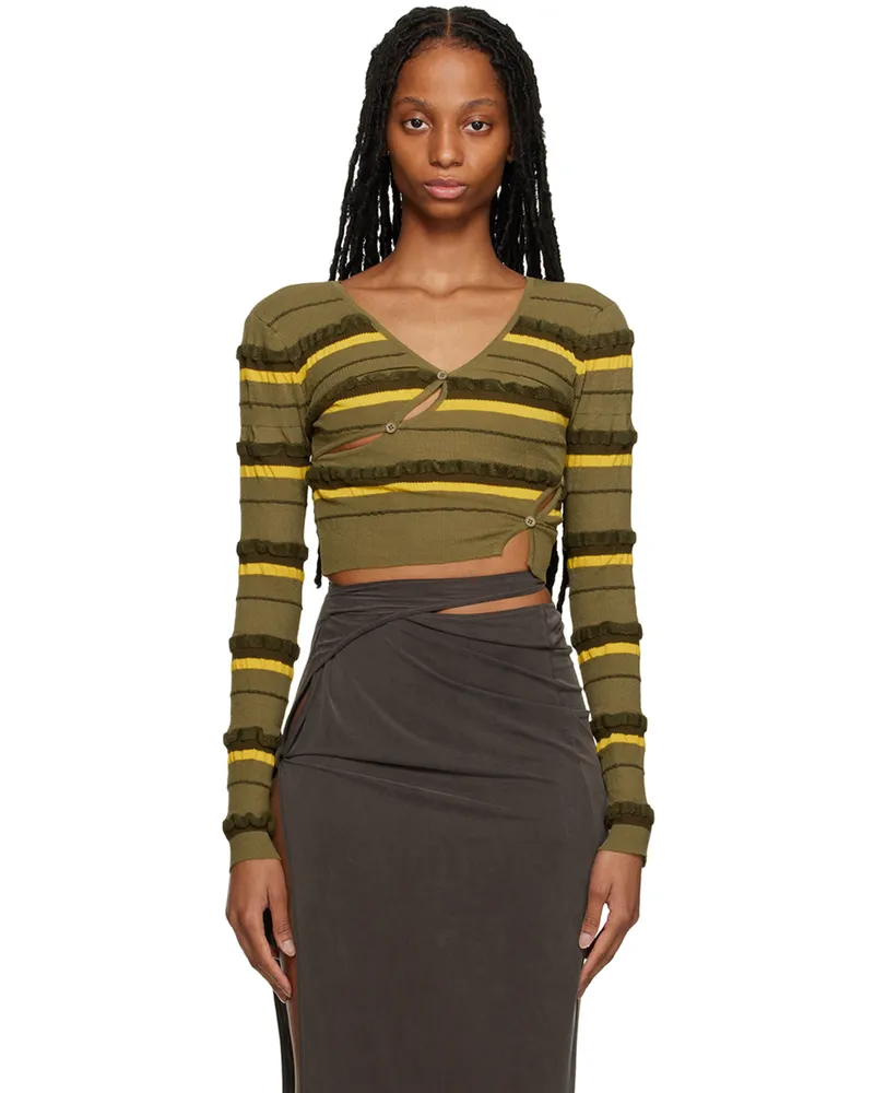 Jacquemus Green Le Raphia 'Le Cardigan Tordu' Cardigan 590