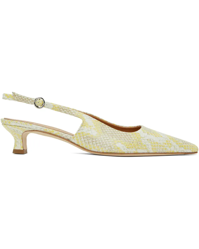 aeyde Yellow Catrina Leather Slingback Heels Yellow