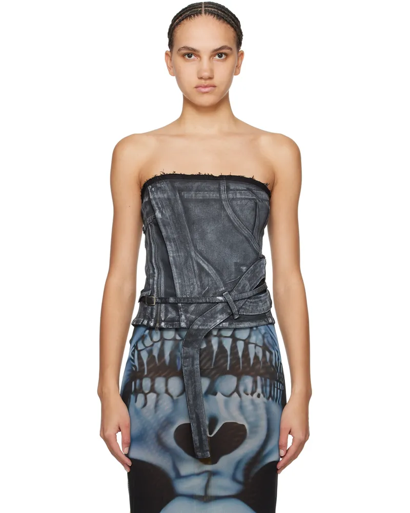 OTTOLINGER Black Zip Denim Top Black