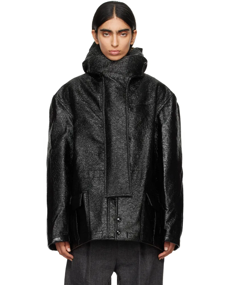 R13 Black Oversized Jacket Shiny