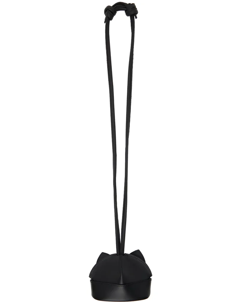 Charles Jeffrey Loverboy Black Ears Beanie Leather Keychain Necklace Black
