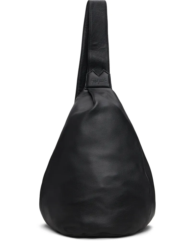 Yohji Yamamoto Black Tuck Sling Medium Bag 1