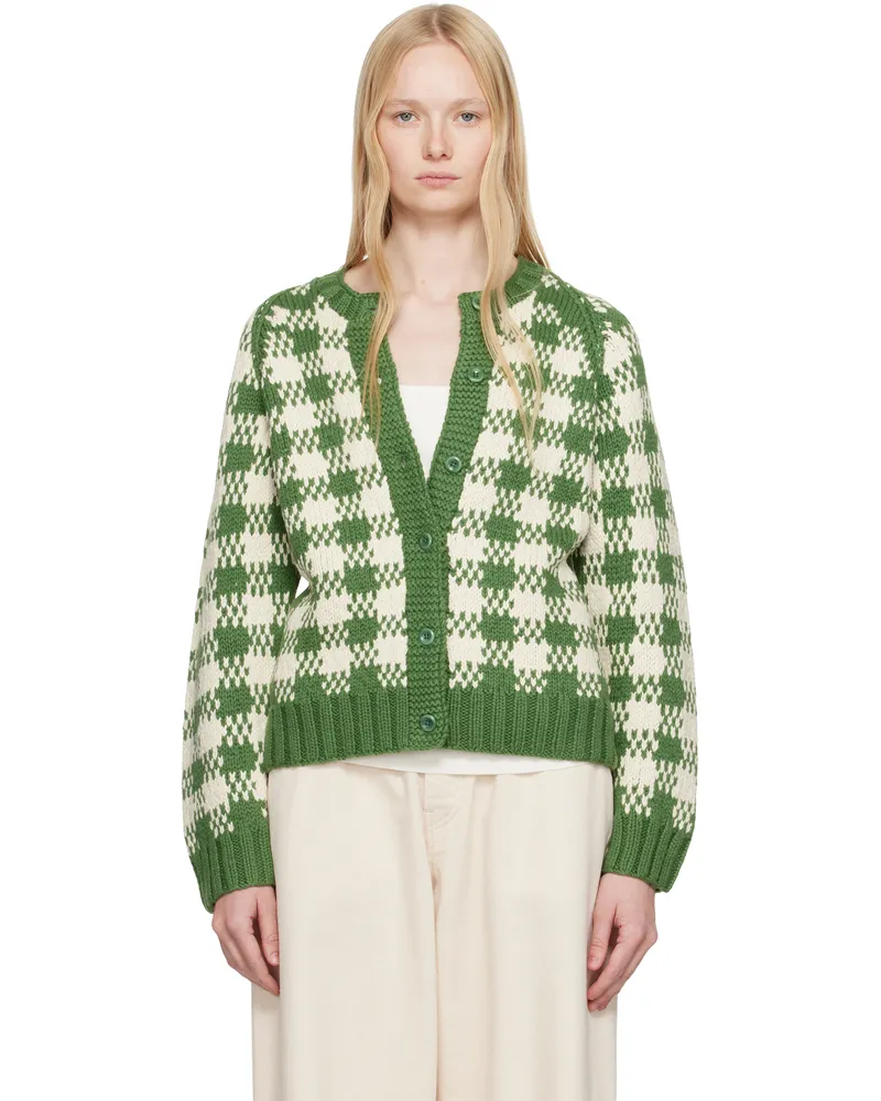 YMC Green Atomic Cardigan 30-green-ecru