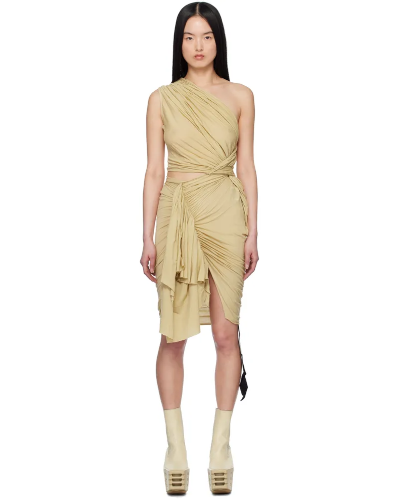 DRKSHDW by Rick Owens Beige Hollywood Cotton Gauze Jersey Fog Minidress 81