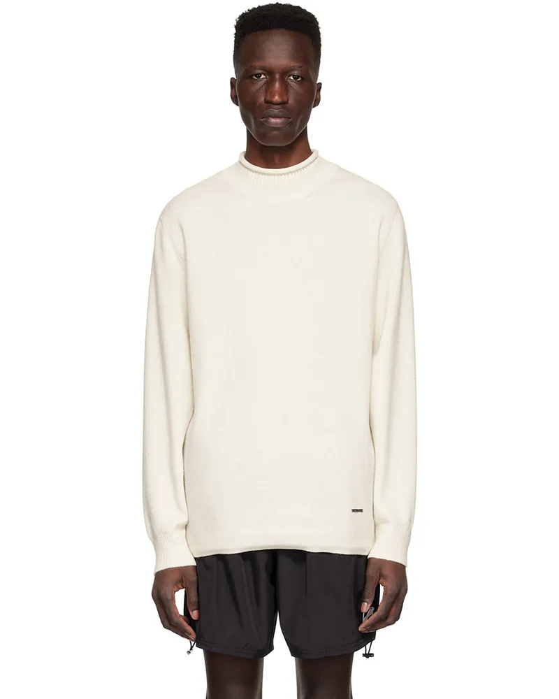 WE 11 DONE Off-White Cashmere Sweater Ivory