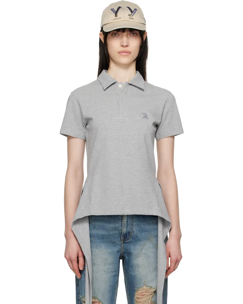OPEN YY Gray Trim Polo Gray