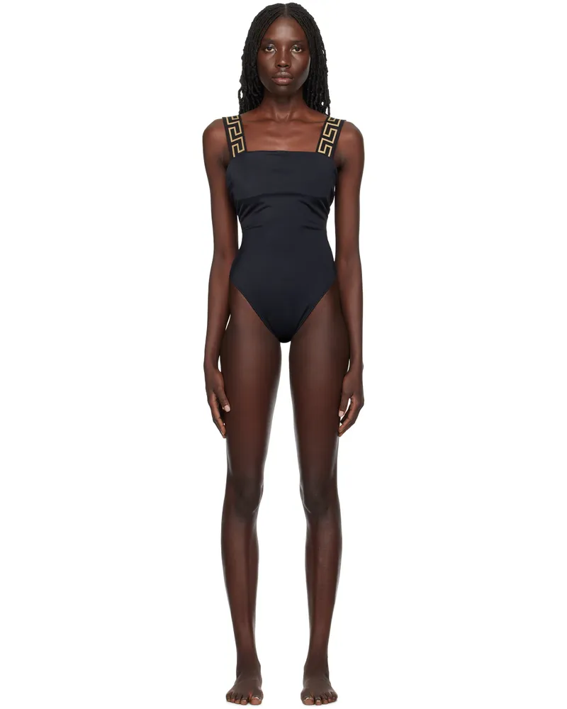 Versace Black Greca Border Swimsuit A1008-black