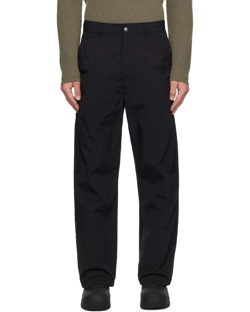 Izzue Black Taslan Pleated Trousers Bkx