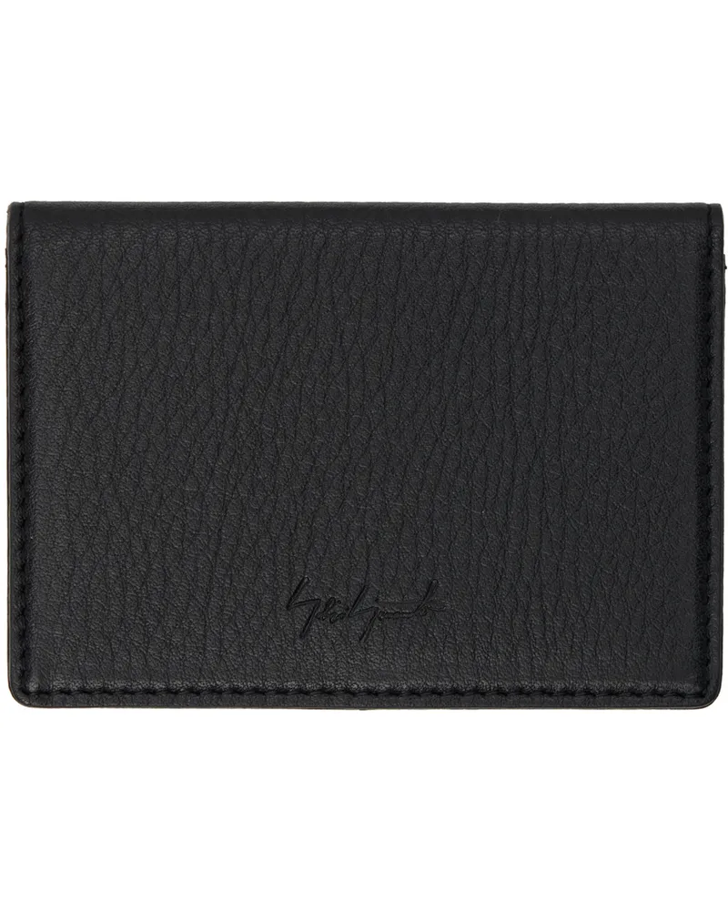 Yohji Yamamoto Black discord Logo Card Holder 1