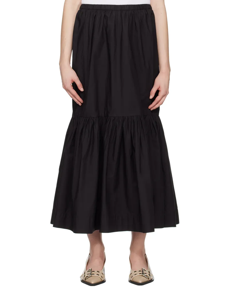Ganni Black Flounce Maxi Skirt 099