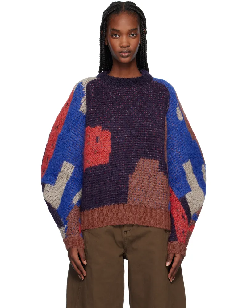 Henrik Vibskov Multicolor Mohairy Knit Sweater Red