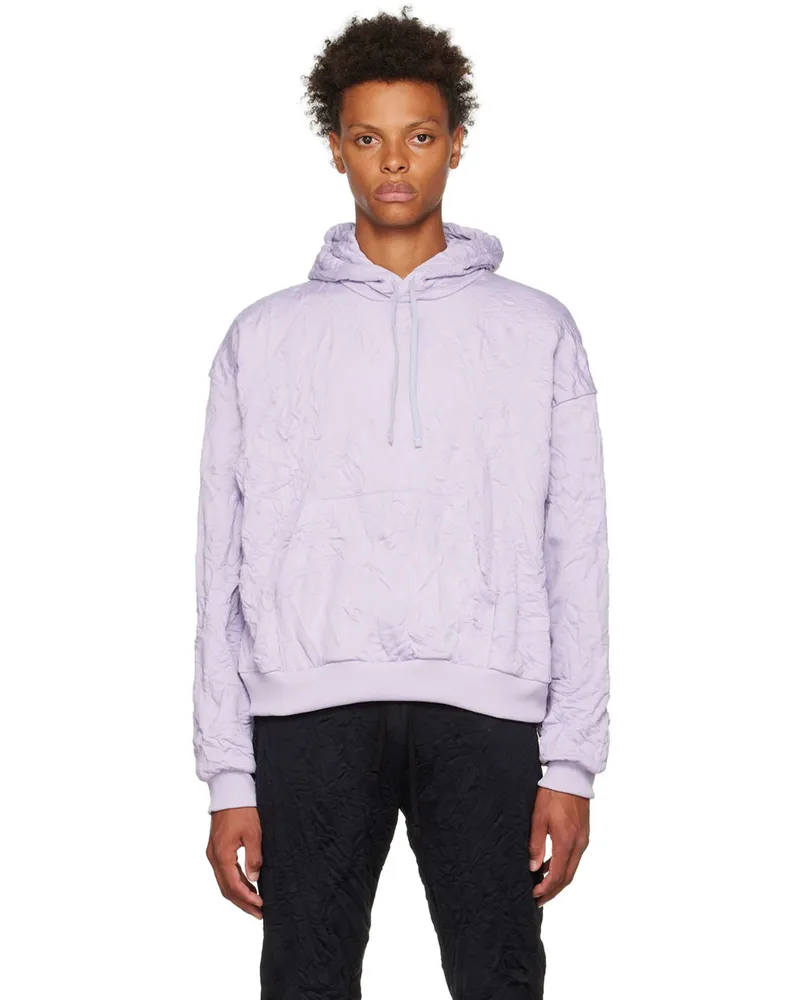 John Elliott + Co Purple Crinkled Hoodie Lavender