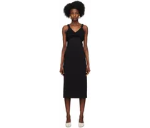 Black Chunky Bra Top Patch Midi Dress