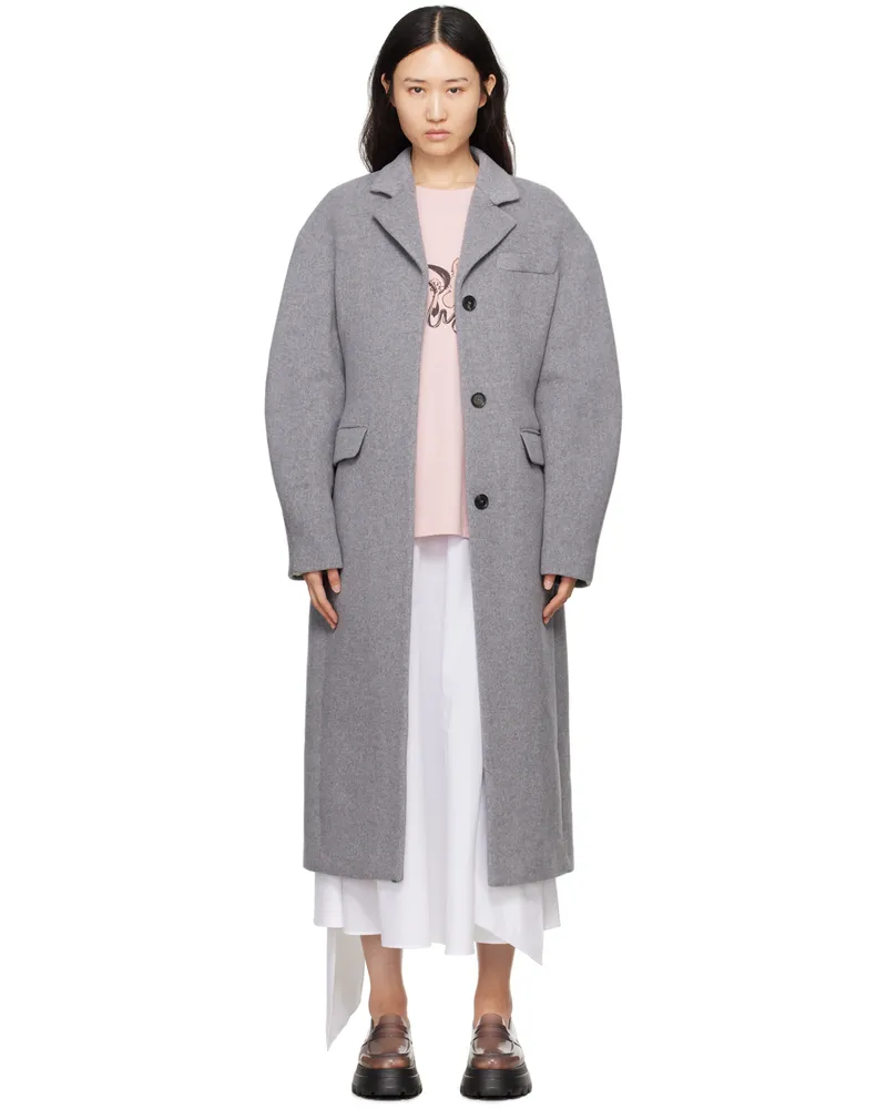 MSGM Gray Dropped Shoulder Coat 97