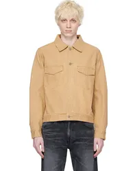 JieDa Beige Color Denim Jacket Beige