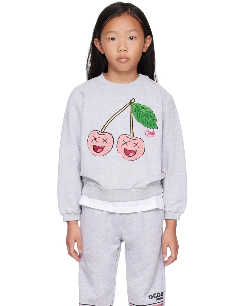 GCDS Kids Gray Cherries Sweatshirt Grey