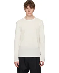 Jil Sander White Printed Long Sleeve T-Shirt -