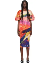 Issey Miyake Multicolor Voyager Midi Dress Sunset