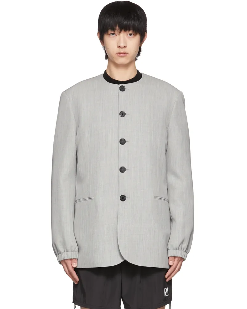 WE 11 DONE Grey Wool Blazer Melange
