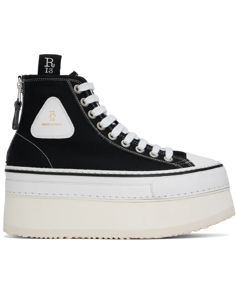 R13 Black Courtney Platform High Top Sneakers Black