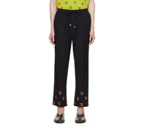 Black Embroidered Trousers