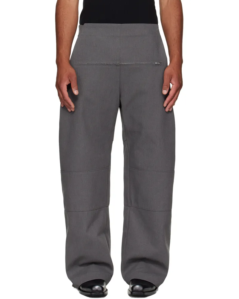 Jean Paul Gaultier Gray Zip Detail Trousers 04-darkgrey