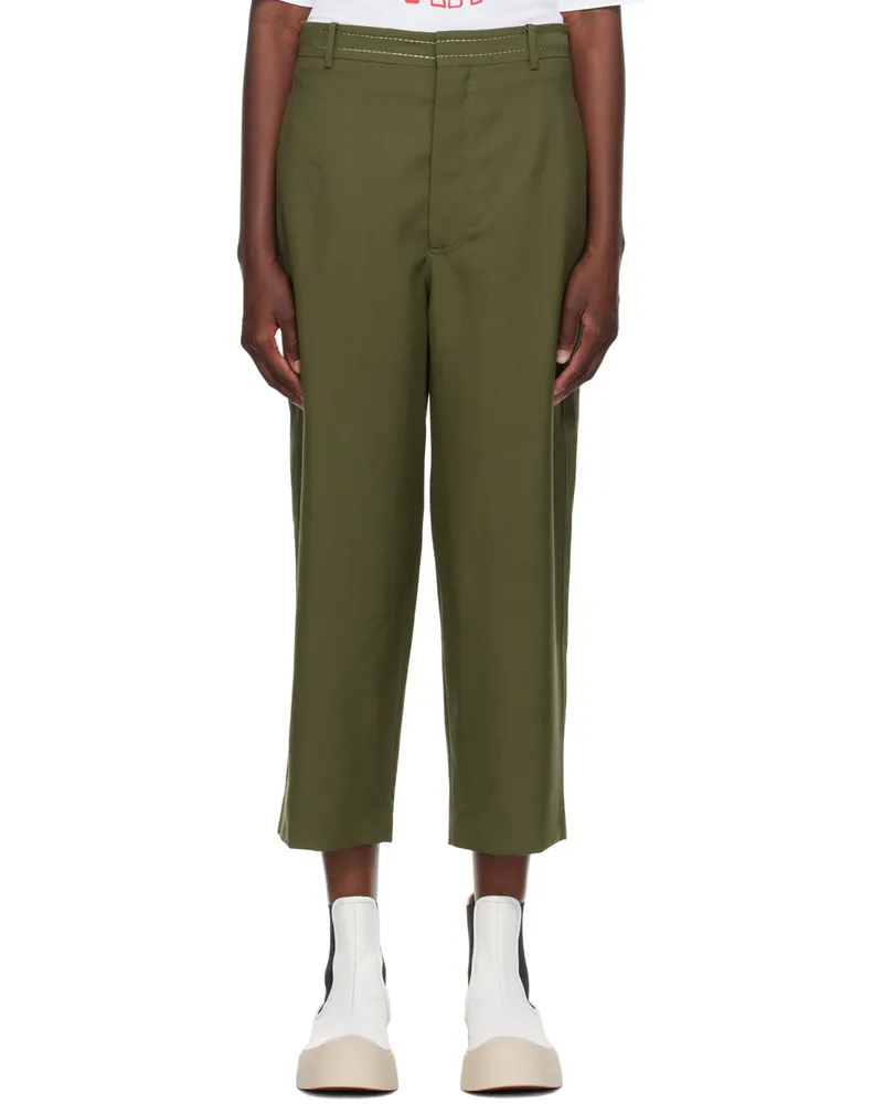 Marni Green Cropped Trousers 00v55