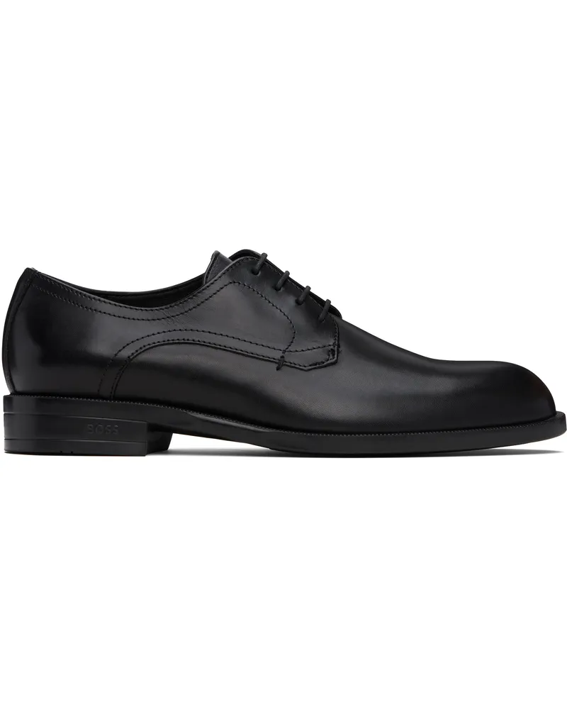 HUGO BOSS Black Leather Double Stitching Derbys 001-black