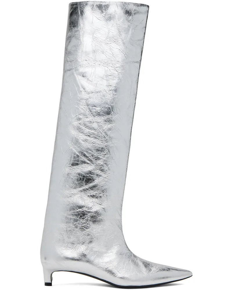Jil Sander Silver Metallic Boots 042