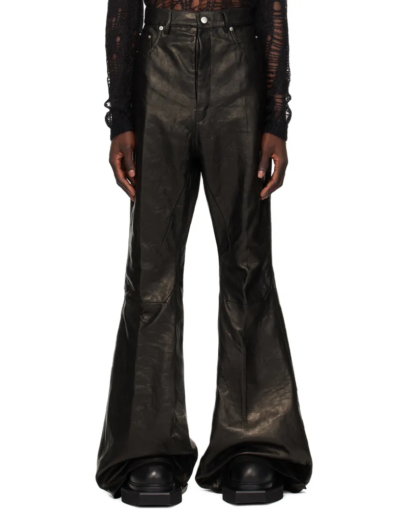 Rick Owens Black Porterville Bolan Leather Trousers 09