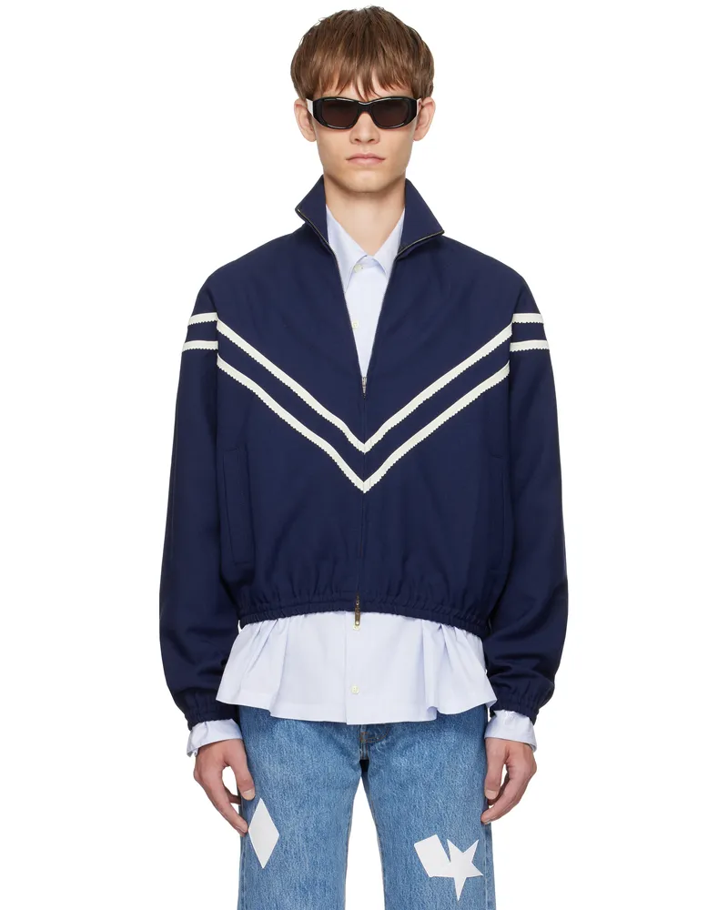 STEFAN COOKE Navy Pinking Corded Jacket Navy