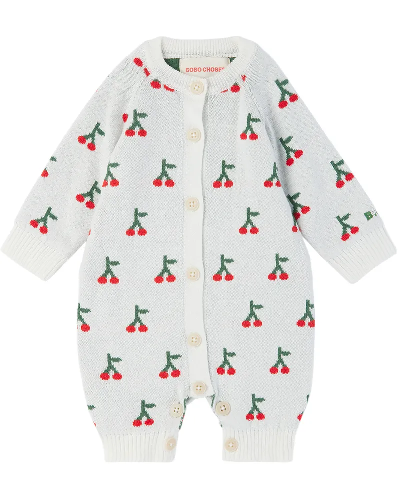BOBO CHOSES Baby Off-White Cherry All Over Bodysuit Offwhite